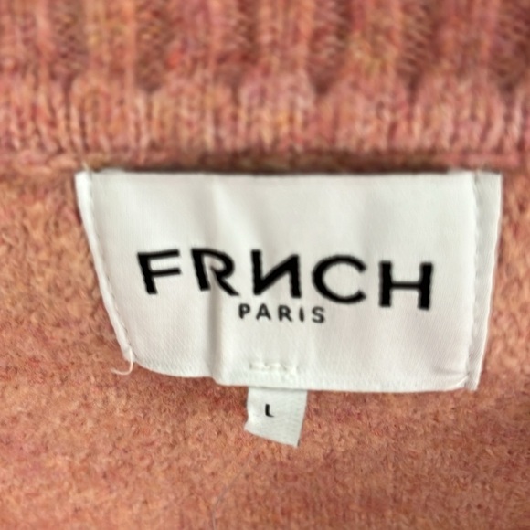 NWT FRNCH Women’s Light Pink Crop Sweater, Size Large! - Picture 2 of 9